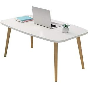 Prachtige salontafel, klein formaat massief houten tafel met lage basis, Scandinavisch minimalistisch EI-niveau milieubescherming gelamineerd houtnerf tafelblad (Kleur: B, Maat: 80X40X42CM)