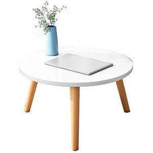 Prachtige salontafel, kleine ronde lage tafel (Φ40X30CM), Nordic Simple massief houten tafelpoot vrije tijd tafel/bed computertafel (kleur: B)