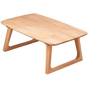 Prachtige salontafel, huishoudelijk klein appartement log kleur massief houten lage tafel, Nordic Simple rubberhout vrijetijdstafel/sofa bijzettafel (afmetingen: 80x50x35cm)