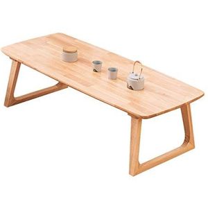 Prachtige salontafel, huishoudelijk klein appartement log kleur massief houten lage tafel, Nordic Simple rubberhout vrijetijdstafel/sofa bijzettafel (afmetingen: 100x50x35cm)