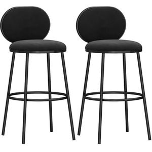 Luxe tegenkrukken set van 2, kruk barstoel moderne stijl stoel bar, armloze barkruk stoel, fluwelen stof gestoffeerde rug en kussen, voor bar, keukens, eetruimtes en woonkamers