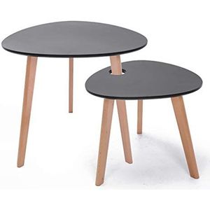 Prachtige salontafel, Scandinavische kleine appartement houten theetafelset, eenvoudige slaapkamer/woonkamer ronde tafel/vrijetijdstafel, kan alleen worden gebruikt (Kleur: C)
