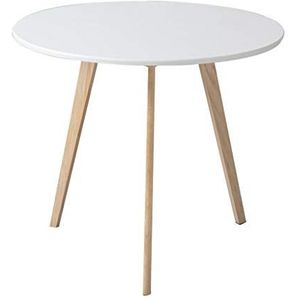 Prachtige salontafel, Scandinavisch klein appartement slaapkamer/woonkamer kleine ronde tafel, witte tafel bijzettafel/nachtkastje/hoektafel (afmetingen: 50x60cm)