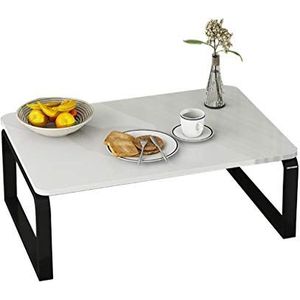 Prachtige salontafel, Europese stijl H30CM lage tafel, bed/erkerbureau, computerbureau, vrijetijdstafel, wit tafelblad met reliëf (Kleur: A, Maat: 100x50x30cm)