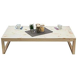 Prachtige salontafel, volledig massief hout H40CM lage tafel, woonkamer/slaapkamer grenen bureau/computertafel/vrijetijdstafel, Japanse theetafel (Kleur: B, Maat: 80x60x40cm)