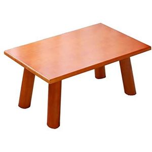Prachtige salontafel, volledig massief houten bed, bureau/eettafel/computertafel, woonkamer/balkon/slaapkamer grenen lage tafel (60x40x29cm) (Kleur: A)