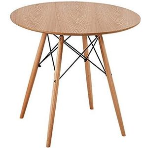 Prachtige salontafel, ronde eenvoudige zakelijke onderhandelingstafel in Europese stijl, huishoudelijke massief houten vrijetijdseettafel (Kleur: B, Maat: 70CM)