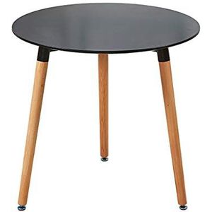 Prachtige salontafel, ronde eenvoudige zakelijke onderhandelingstafel in Europese stijl, huishoudelijke massief houten vrijetijdseettafel (Kleur: A, Maat: 70CM)