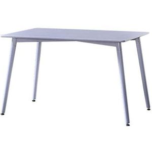 Prachtige salontafel, huishoudelijk massief hout (120x60x75cm) eettafel voor 4 personen, Europese eenvoudige vrijetijdstafel (kleur: wit)