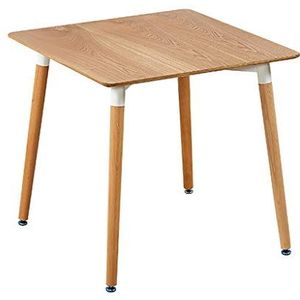 Prachtige salontafel, vierkante, eenvoudige zakelijke onderhandelingstafel in Europese stijl, massief hout voor huishoudelijk gebruik H75CM Vrijetijdseettafel (Kleur: A, Maat: 60CM)
