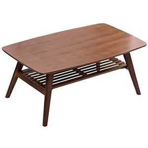 Prachtige klaptafel, massief houten dubbellaagse woonkamer salontafel, Japanse stijl woon-/slaapkamer vrijetijdstafel (Kleur: A, Maat: 120X60X50CM)
