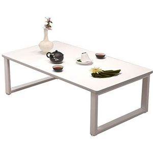 Prachtige salontafel, H40CM multifunctionele vierkante lage tafel, Japanse stijl woonkamer theetafel samengesteld uit stalen frame + massief houten aanrecht (Kleur: D, Maat: 60X40X40CM)