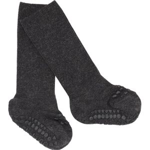 GoBabyGo - Bamboe Antislip Sokjes - Sokken - Dark Grey Melange 3-4 jaar