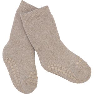 GoBabyGo - Katoenen Antislip Sokjes - Sokken - Sand 6-12 maanden
