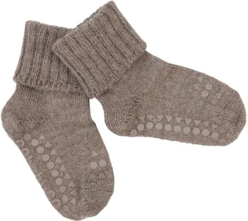 GoBabyGo - Alpaca Wollen Baby Sokken - 1-2 Jaar - Walnut