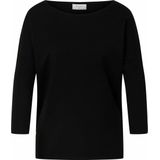 Gebreide Trui - Black - 3/4 Mouwen - Ronde Hals