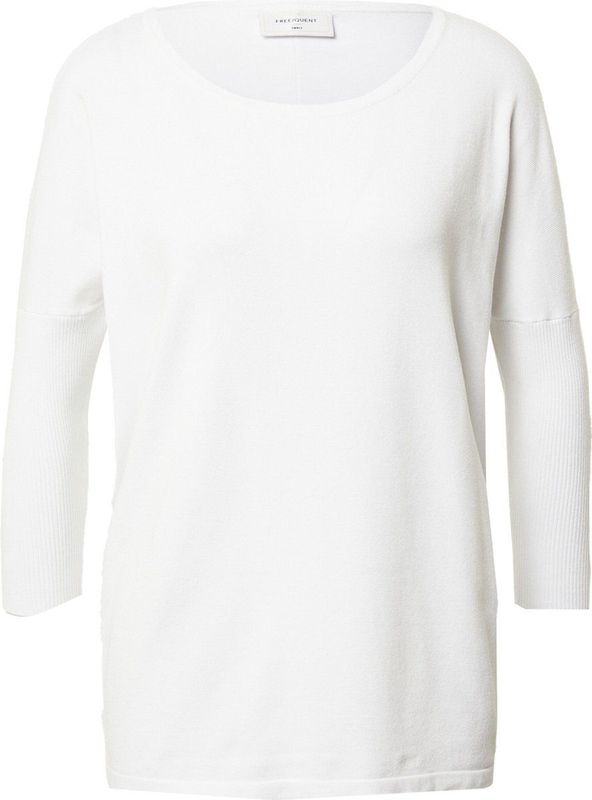 Gebreide Trui - Offwhite - 3/4 Mouwen - Ronde Hals