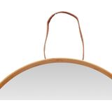 Wandspiegel mit hängender Schlaufe aus Leder