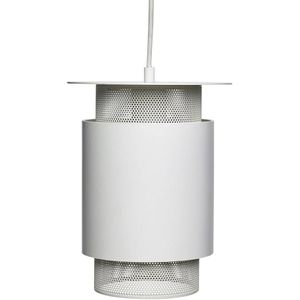 Pendelleuchte aus weißem Metallgewebe
