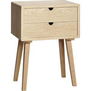 HÜBSCH INTERIOR - FSC® eiken nachtkastje met twee laden, naturel eiken - 50x35xh70cm