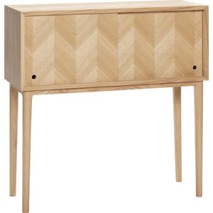 HÜBSCH INTERIOR - Naturel FSC® eiken dressoir met visgraat motief - 90x35xh90cm