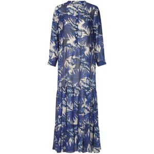 Lollys Laundry Neell Maxi Dress Ls Dames - Jurk - Blauw - Maat XS