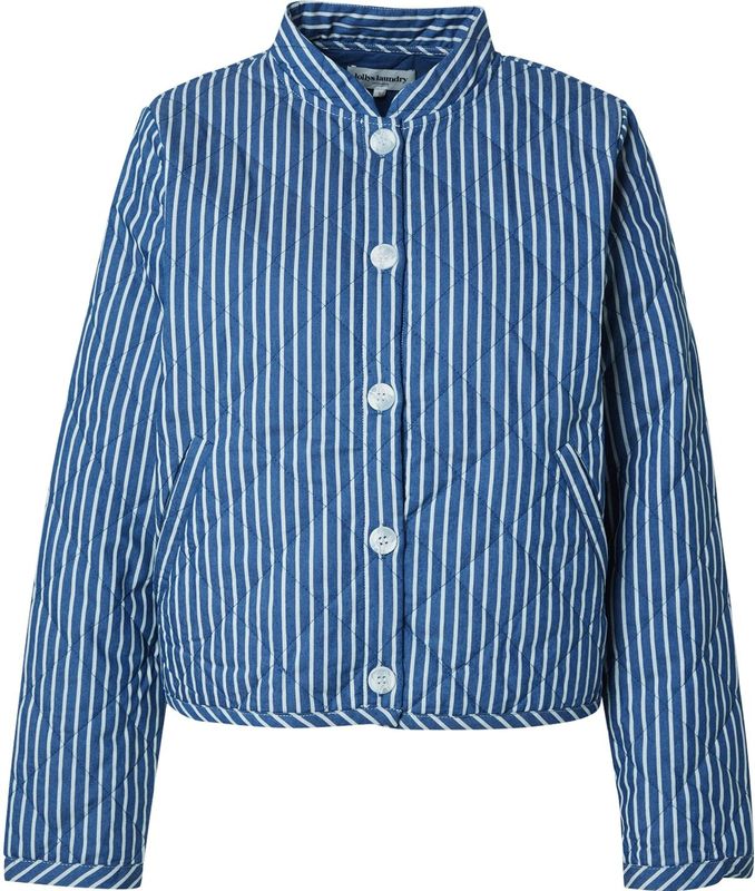 Lollys Laundry - Tussenjas - Saffier/Wit - Gewatteerde Jas