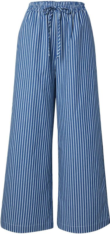 Lollys Laundry - Liamll - Broek - Blauw - Gestreepte Elastische Taillebroek