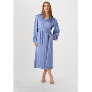 Lollys Laundry - Parisll Midi Dress LS - Jurk - Blauw - Luchtige Stof - Lange Mouwen