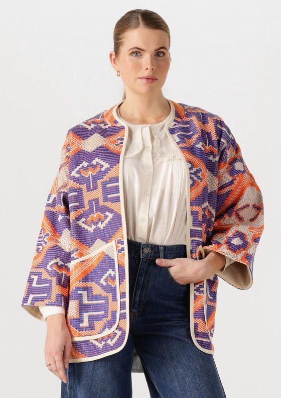 Vesten - Aztec Print - Knitwear - Ronde Hals - Wijde Pasvorm