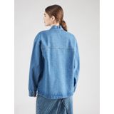 Lollys Laundry - MilaLL - Tussenjas - Blauw Denim - Donkoranje - Wit