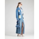 Lollys Laundry - MilaLL - Tussenjas - Blauw Denim - Donkoranje - Wit