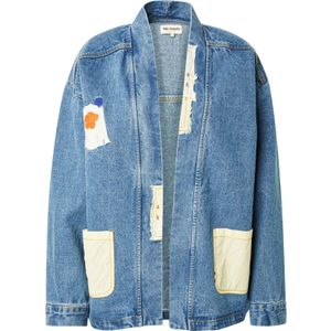 Lollys Laundry - MilaLL - Tussenjas - Blauw Denim - Donkoranje - Wit