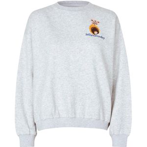 Lollys Laundry - Sydneyll Sweatshirt - Lichtgrijs Melange - Geborduurde Sweater