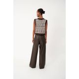 Lollys Laundry - RingoLL - Wide Leg Broek - Bruin - High Waist
