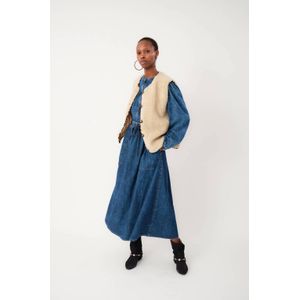 Lollys Laundry - Vest - Beige - Dames - Boxy Pasvorm - Teddykwaliteit met Luipaardprint