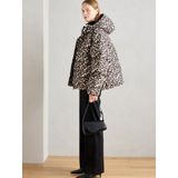 Lollys Laundry - Luipaardprint Jas met Capuchon - Bruin - Dames