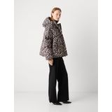 Lollys Laundry - Luipaardprint Jas met Capuchon - Bruin - Dames