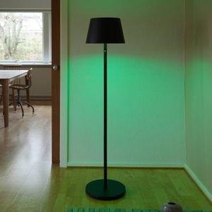 LOOM DESIGN LED oplaadbare vloerlamp Modi, CCT, RGB, zwart dimbaar, zwart, Aluminium, Modern