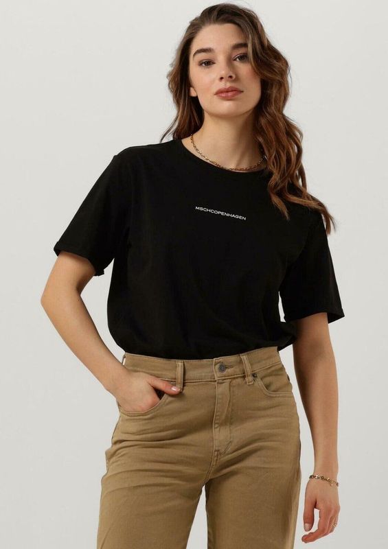 MSCH Copenhagen Terina Organic Small Logo Tee Tops T-shirts Dames - Shirt - Zwart