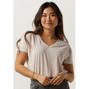 MSCH Copenhagen Mschfenya Modal V Neck Tee Tops T-shirts Dames - Shirt - Zand