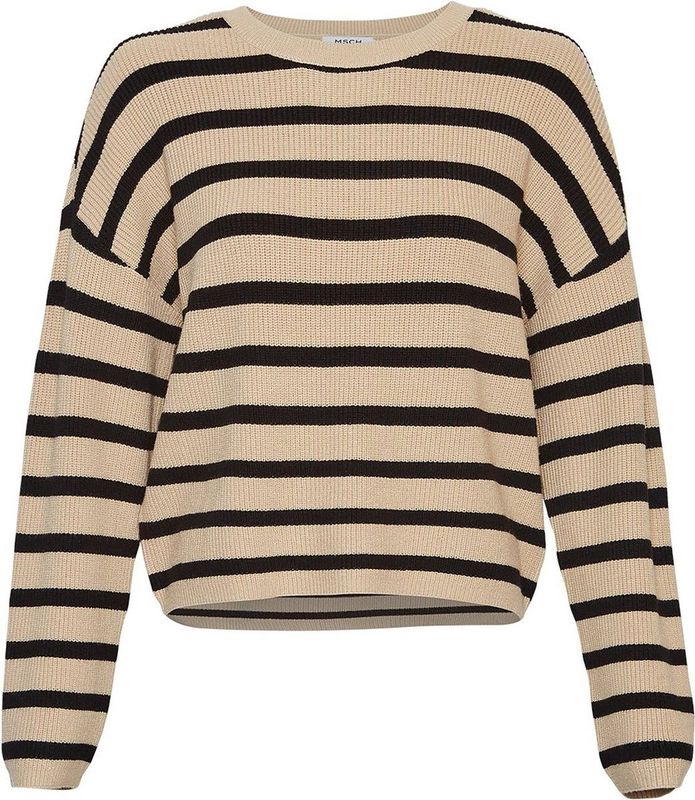 Gebreide Trui - Streep - Ecovero Viscose - Licht Losse Pasvorm