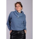 Lichtblauwe gebreide trui met halve rits Gyetta - MSCH Copenhagen