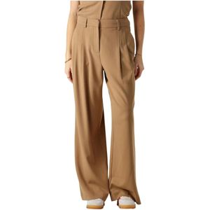 MSCH Copenhagen - HW Bandplooibroek - Beige - Gerecycled Polyester, Viscose, Elastaan