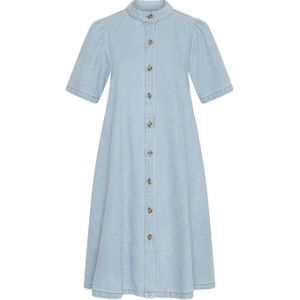 MSCH Copenhagen - Denim Midi Jurk - Lichtblauw - Korte Mouwen