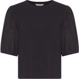 MSCH Copenhagen - Cebrina Top - Zwart - Katoenmix - 2/4 Mouwen - Ronde Hals