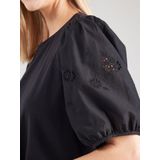 MSCH Copenhagen - Cebrina Top - Zwart - Katoenmix - 2/4 Mouwen - Ronde Hals