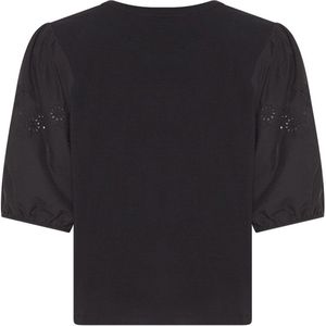 MSCH Copenhagen - Cebrina Top - Zwart - Katoenmix - 2/4 Mouwen - Ronde Hals