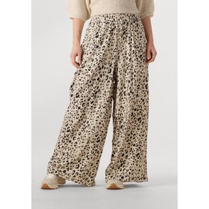 Moss Copenhagen, Broeken, Dames, Beige, M, Elegante Grijze Wijde Broek