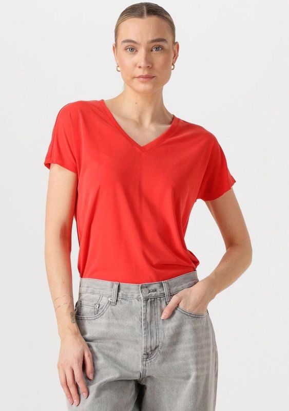 MSCH Copenhagen Mschfenya Modal V Neck Tee - Oranje - Dames T-shirt